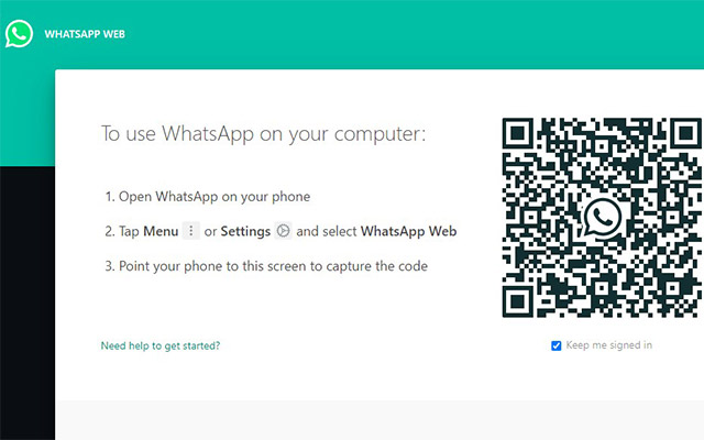 Langkah pertama silahkan buka web.whatsapp.com untuk login menggunakan barcode yang disediakan.