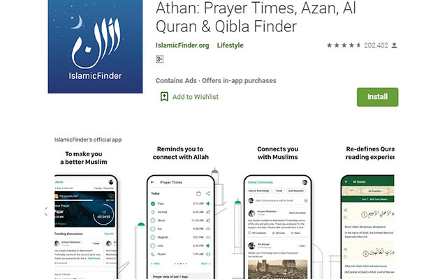 Athan Prayer Times Azan Al Quran Arah Kiblat