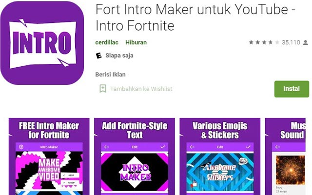 Fort Intro Maker untuk YouTube Intro Fortnite