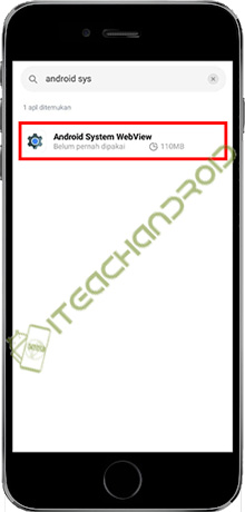 8. Pilih Android System WebView