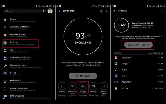 1. Menghapus Cache HP Samsung Dengan Device Care