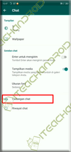 5. Pilih Cadangkan Chat