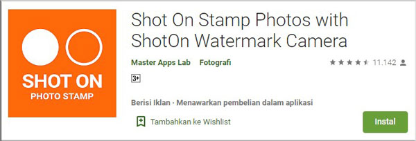 1. Download Aplikasi ShotOn Stamp Camera