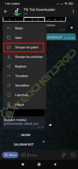 Cara Download Konten TikTok Dari Telegram ke Galeri
