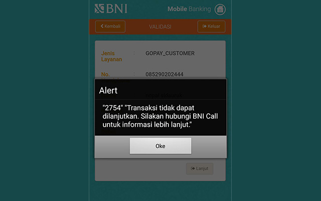 Penyebab BNI Mobile Error 2754
