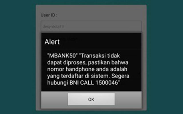Penyebab BNI Mobile Banking Error MBANK50