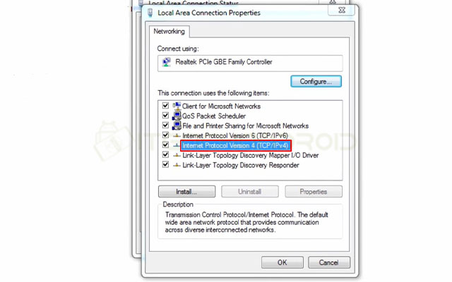 Buka Internet Protocol Version 4