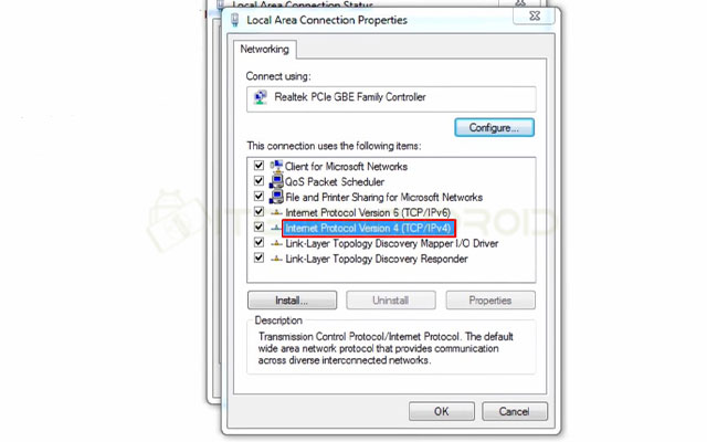 Buka Internet Protocol Version 4