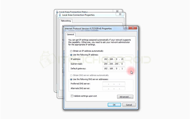 Masukkan IP Address Subnet Mask