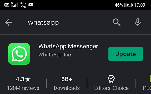 7. Perbarui Aplikasi WhatsApp