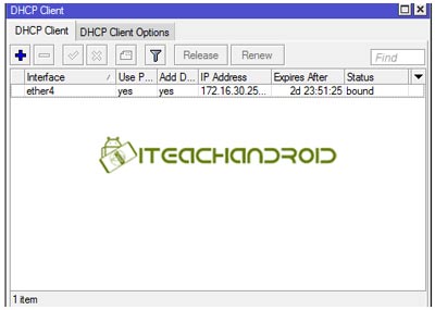 4. setting DHCP Client