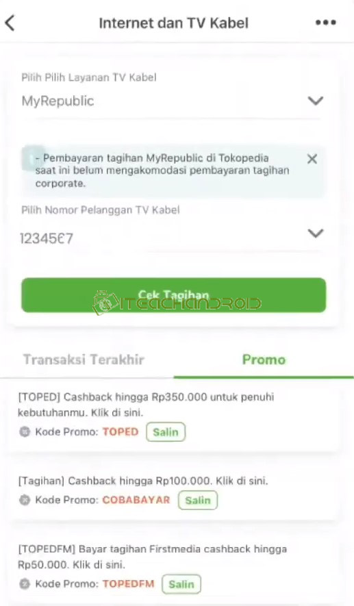 Cara Bayar Tagihan Wifi Myrepublic Via Tokopedia